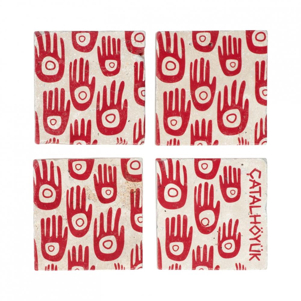 Çatalhöyük Koleksiyonu Traverten Bardak Altlığı